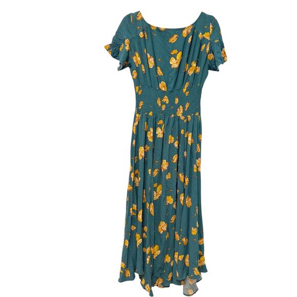 Free People Floral Printed So Sweetly Wrap Dress Juniper Combo Size Small - Picture 8 of 13